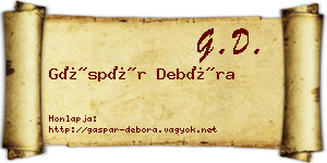 Gáspár Debóra névjegykártya