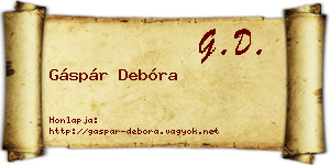 Gáspár Debóra névjegykártya